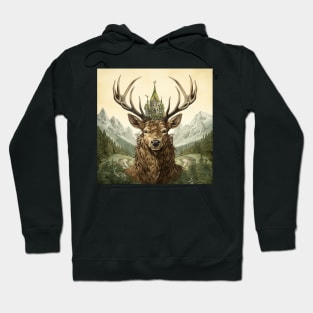 Fantastical Deer and Castle Hoodie